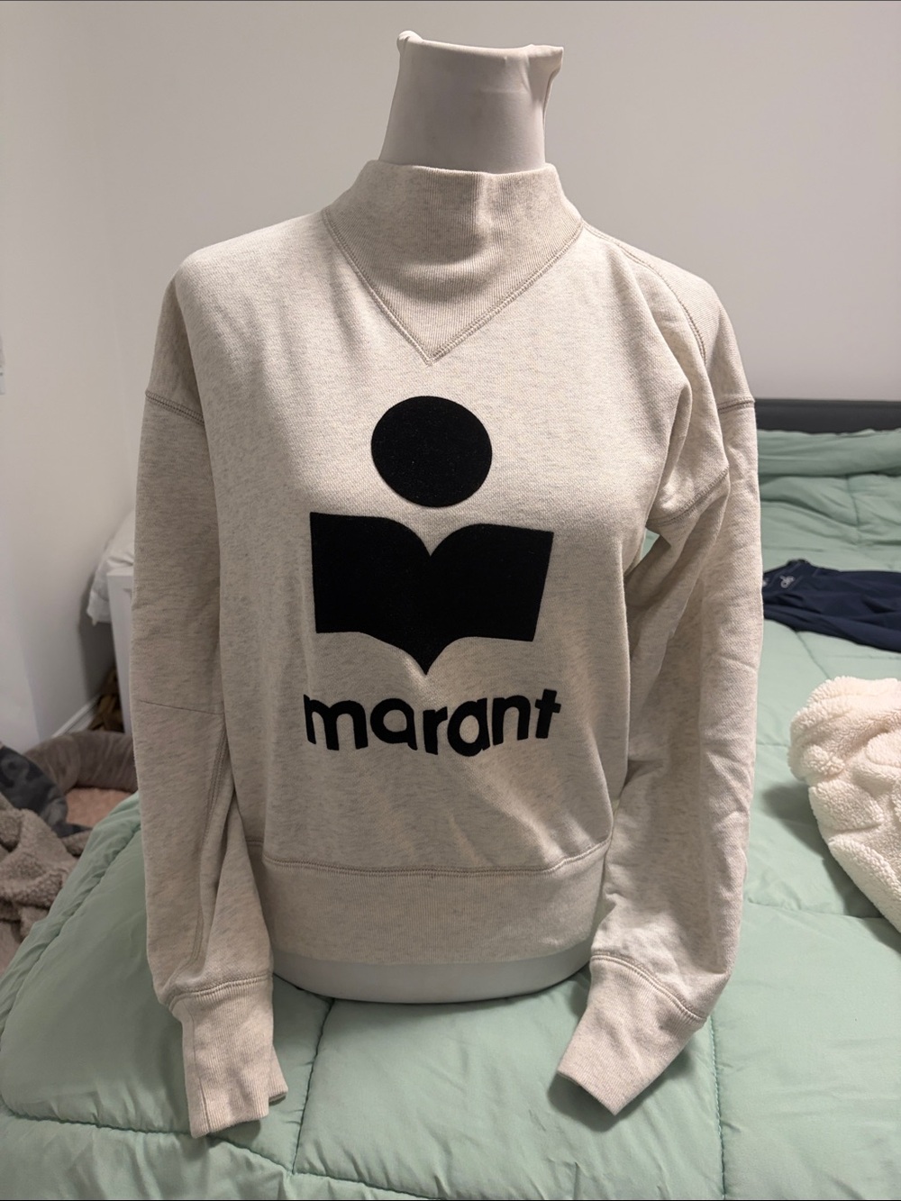 Isabel Marant Cream Sweatshirt with Black Logo